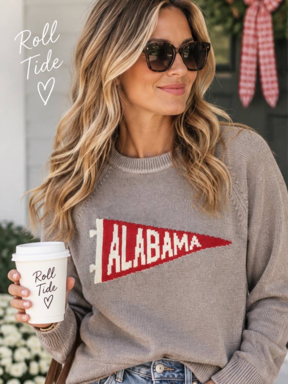 University of Alabama Hillflint flag pennant sweater Roll Tide Crimson red Bama
